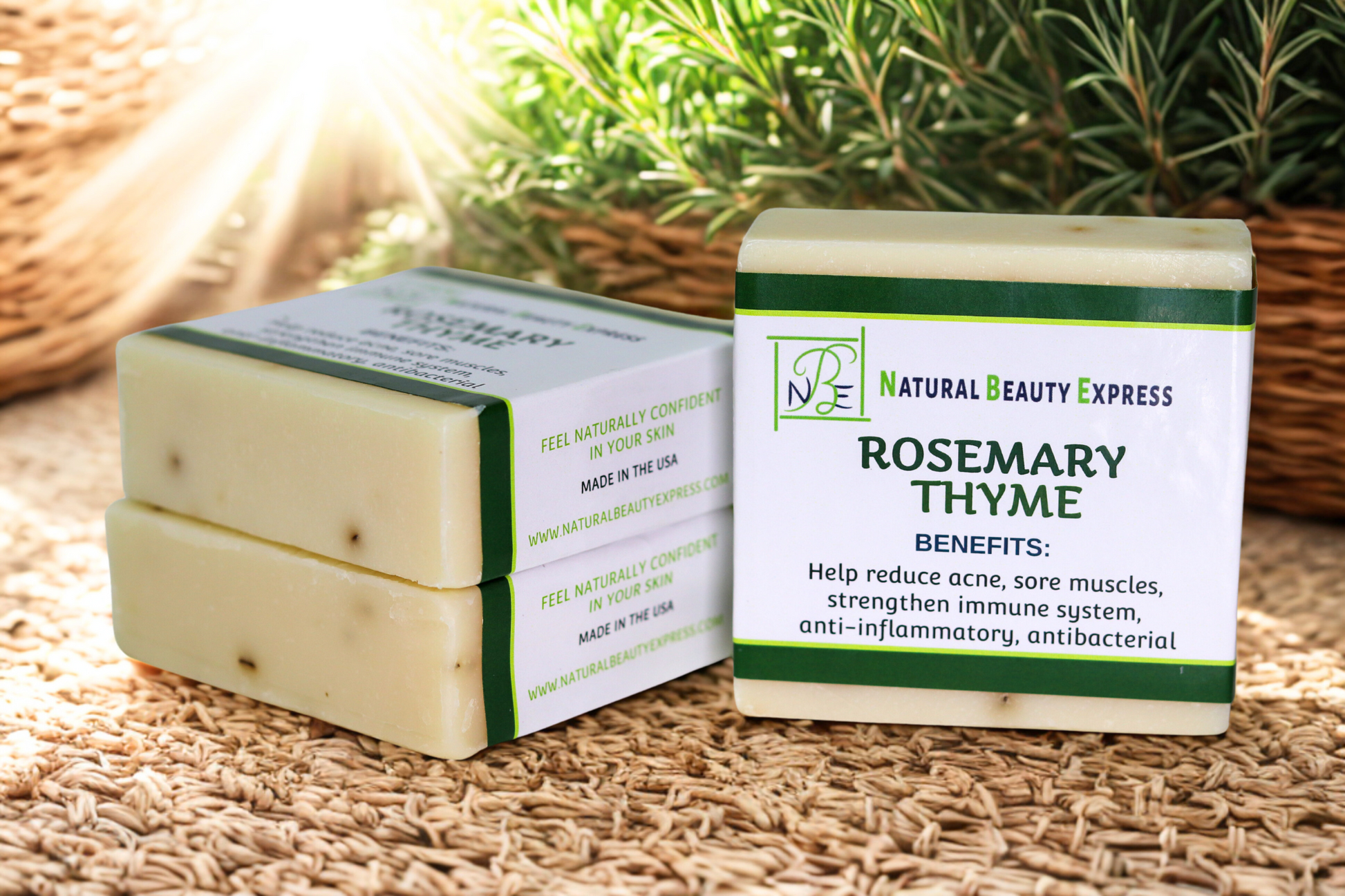 rosemary-based insecticidal soap Rosemary Thyme Soap (3 Pack) – Natural Beauty Express